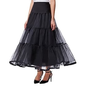 Petticoat 1950s Petticoat Hoop Skirt Tutu Under Skirt Solid Colored Princess Fancy Dress Women's Performance Wedding Party Adults' Petticoat