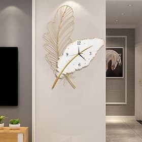 Feder Wanduhr Wohnzimmer hängende Wanduhr Haushalt TV Wand dekorative Uhr 78  55 cm