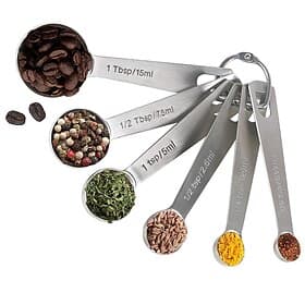 Measuring Spoon Set Stainless Steel Measuring Spoons Set of 6 Metal Measuring Spoon for Measuring Dry and Liquid Ingredients of Cooking Baking