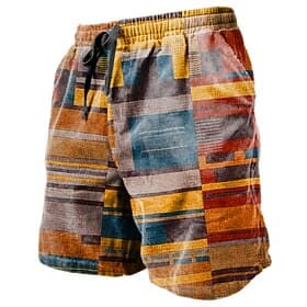 Men's Graphic Color Block Stripe Shorts Summer Shorts Beach Shorts Mid Waist Streetwear Hawaiian Designer Casual Daily Holiday Drawstring Elastic Waist 3D Prin
