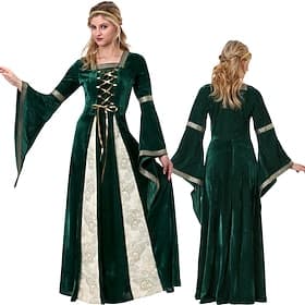 Medieval Renaissance Celtic Dress Fantasy Costume Witch Elven Fancy Dress Women's Celtic Fantasy Royal Halloween Carnival Masquerade LARP Adults Dress Headwear