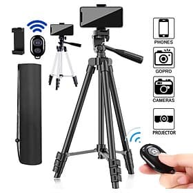DSLR Tripod For Camera Phone Aluminum Travel Tripode Flexible Lightweight Light Stand Photography for Live Youtube Cellphone Valentine's Day Gift