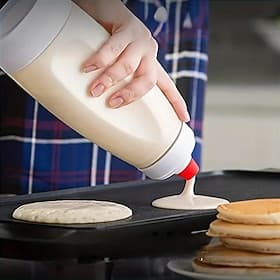 pannenkoekbeslagdispenser en mixer met blenderball draadgarde beslagfles knijpkeuken pannenkoekshaker beslagdispenser fles bakgereedschap voor cupcakes, muffin