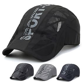 Herren Baskenmütze Sonnenhut Kappe Schwarz Marineblau 100% Baumwolle Gitter Modisch Brautkleider schlicht Strasse Täglich Buchstabe Einstellbar Sonnenschutz At
