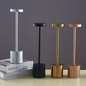 Cordless Table Lamp Rechargeable Battery Powered LED Desk Lamp 3-Levels Brightness Stepless Dimming Outdoor Table Light for Restaurant/Home/Patio