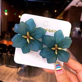 1 Pair Stud Earrings For Women's Birthday Party Evening Gift Alloy Fancy Fashion Petal