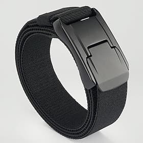 Men's Belt Tactical Belt Automatic Buckle Quick-Release Polyester Alloy Durable Adjustable Plain Black Kakhi Outdoor Daily Waist Belt