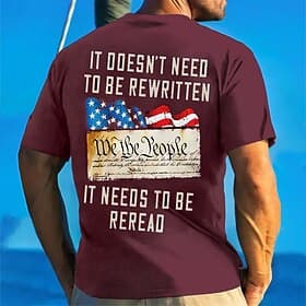 4th of July 2026 250th Memorial Day Men's Patriotic Patriot Graphic National Flag Veteran Short Sleeve T-Shirt