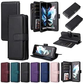 Phone Case For Samsung Galaxy Z Fold 5 Z Fold 4 Z Fold 3 Wallet Case Magnetic Full Body Protective Kickstand Retro TPU PU Leather