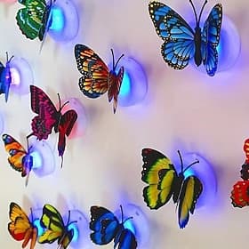 10pcs 3D Night Light Color Changing Cute Butterfly LED Night Light, Suitable for Bedroom, Bathroom, Toilet, Stairs, Kitchen, Hallway, Compact Nightlight, Warm