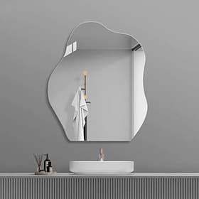 Acrylic Mirror Wall Sticker - Self-Adhesive, Irregular Cloud Design for Bathroom, Dressing Table, and Wardrobe - No Drilling Required