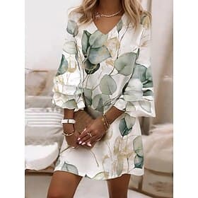 Women's Mini Dress Sundress Semi Formal Dress A Line Dress Summer Dress Fashion Classic Modern Ruffle Sleeve Flared Sleeve Daily Vacation Holiday Regular Fit F