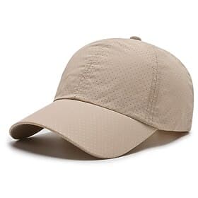 Men's Baseball Cap Sun Hat Trucker Hat White khaki Polyester Fashion Casual Street Daily Plain Adjustable Sunscreen Breathable