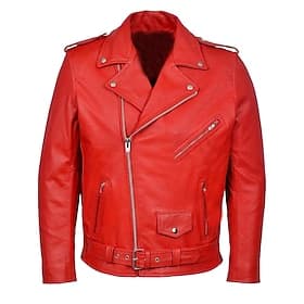 Male Faux Leather Jacket Transition Jacket Biker Jacket Red Leather Jacket Daily Wear Casual Daily Zipper All Seasons Solid / Plain Color Leisure Sweet Lapel R