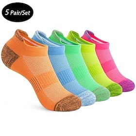 Men's 5 Pack Multi Packs Socks Ankle Socks Low Cut Socks Running Socks Casual Socks Black White Color Plain Sports  Outdoor Daily Vacation Basic Medium Spring