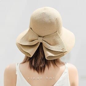 Women's Hat Straw Hat Sun Hat Portable Sun Protection Breathable Street Daily Weekend Bow Pure Color