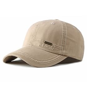 Men's Baseball Cap Sun Hat Trucker Hat Light Khaki Black Polyester Embroidered Fashion Casual Street Daily Letter Adjustable Sunscreen Breathable