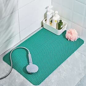 Shower Mats with Drain Hole - Non-Slip Bathtub Mat for Bathroom, Anti-Mildew, Quick-Drying, Comfortable and Safe for Kids and Elderly