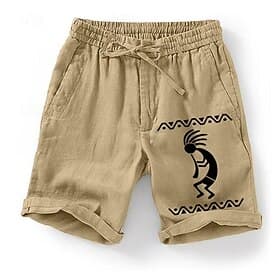Men's Graphic Kokopelli Shorts Summer Shorts Casual Shorts Mid Waist Streetwear Designer Ethnic Style Casual Daily Holiday Drawstring Pocket Elastic Waist Desi