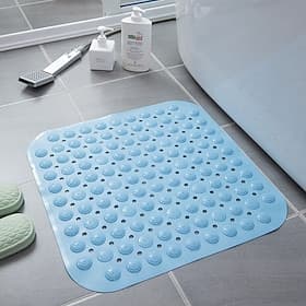 Shower Mats Rubber Shower Mat with Drain Hole - Non-Slip Bathtub Mat for Bathroom, Anti-Mildew, Quick-Drying, Comfortable and Safe for Kids and Elderly