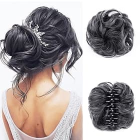 klauw clip haarstuk synthetische haarbroodjes golvende krullende chignon haarbroodjes extensions warrige opgestoken haarbroodjes klauw paardenstaart haarstukke