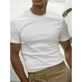 Per uomo Maglietta Maniche Corte Girocollo Estate Semplice Moda Designer Essenziale Stile Classico Vacanza Casual Quotidiano Bianco Maglietta Top per Uomo