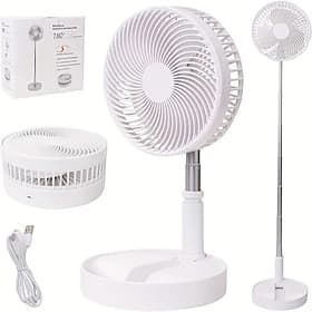 Telescopic Folding USB Fan – Portable Electric Fan for Dormitory, Office, Desktop, Rechargeable and Quiet