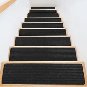 10pcs Non Slip Outdoor Stair Treads 6x24 Black Pre-Cut 80 Grit Anti Slip Grip Tape Non Skid Heavy Duty Traction Adhesive Step Stripes For Staircase Skateborad