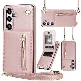 telefoon hoesje Voor Samsung Galaxy S26 Ultra Plus S25 S24 S23 S22 S23 FE S21 Ultra Plus S20 Achterkant Wallet Card Case Rits met draagkoord Standaard Retro TP