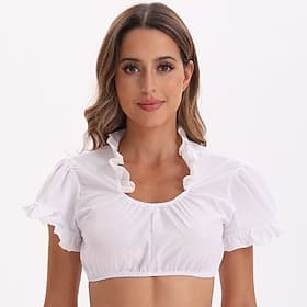Oktoberfest Baile de Máscaras Blusa con falda acampanada bávaro Mucama Alemán Munich Víspera de Todos los Santos prados Mujer Víspera de Todos los Santos Paño