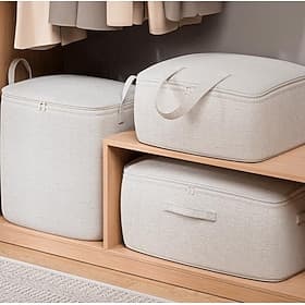 Sac de rangement en coton et lin, sac de rangement pliable pour vêtements, sac d'emballage de bagages de grande capacité, sac de rangement pour couette domesti