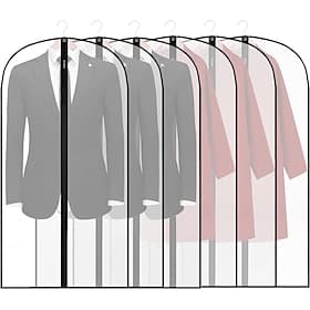 6 Pack Breathable Clothes Covers with Zip 60x80cm Hanging Garment Covers Bags Moth-Proof Storage Bag for Men Suit Dress Bag Covers Dust Cover for Wardrobe Stor
