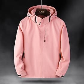 Women's Female Hiking Softshell Jacket Hiking Windbreaker Spring Autumn / Fall Outdoor Waterproof Windproof Hoodie Snow Coat Ski Coat Traveling Black White Pin