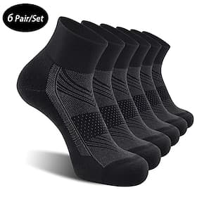 Men's 6 Pieces Multi Packs Socks Running Socks Casual Socks Black White Color Color Block Sports  Outdoor Daily Vacation Basic Medium Spring Fall Fashion Casua