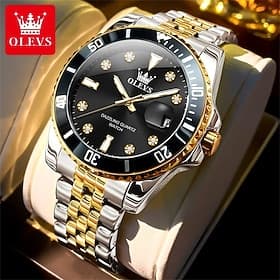 OLEVS Men Quartz Watch Outdoor Sports Fashion Wristwatch Luminous Calendar Waterproof Decoration Steel Watch