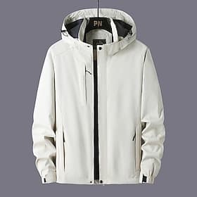 Men's Hoodie Jacket Hiking Jacket Rain Jacket Spring Autumn / Fall Outdoor Waterproof Quick Dry Breathable Jacket Single Slider Camping / Hiking / Caving Dark