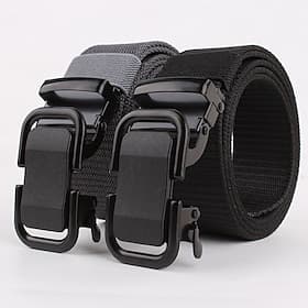 Men's Belt Automatic Buckle Quick-Release Nylon Alloy Durable Adjustable Plain Black Navy Blue Outdoor Daily Waist Belt