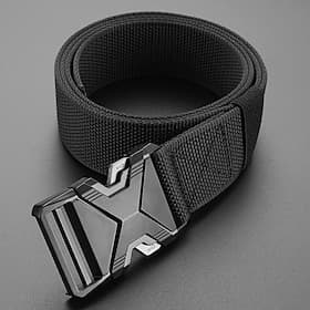 Men's Belt Automatic Buckle Quick-Release Nylon Alloy Durable Adjustable Plain Black Navy Blue Outdoor Daily Waist Belt thumbnail 2