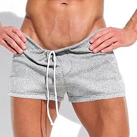 Men's Bermuda shorts Sweat Shorts Shorts Drawstring Elastic Waist Plain Comfort Sports Short Daily Gym Yoga Fashion Athleisure White Light Grey Micro-elastic