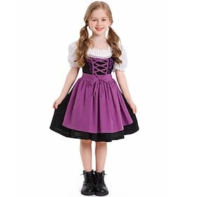Halloween Oktoberfest Dress Dirndl Trachtenkleider Oktoberfest / Beer Bavarian Wiesn Wiesn Girls' Traditional Style Cloth Dress Apron