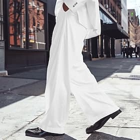 Men's Dress Pants Linen Pants Trousers Summer Pants Beach Pants Front Pocket Pleats Straight Leg Plain Comfort Breathable Full Length Casual Daily Holiday Fash