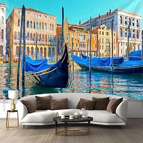 Venise gondole suspendue tapisserie mur art grande tapisserie décor mural photographie toile de fond couverture rideau maison chambre salon décoration