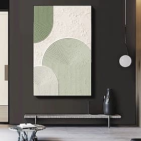 Oil painting handmade Beige Wabi Sabi oil painting hand painted Wall Art Green Beige Abstract Painting Large Green Minimalist Wall Art Beige Textured Canvas Pa
