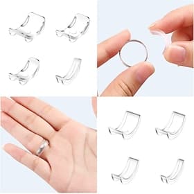 8-teiliges Ringgrößen-Set – verstellbares Ringgrößen-Set in transparenter Farbe – passend für Ringe von 1–10 mm – bequemes TPU-Material für Männer  Frauen