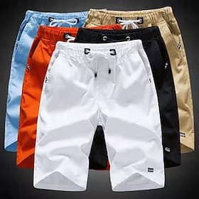 Men's Swim Trunks Board Shorts Beach Shorts Casual Shorts Drawstring Elastic Waist Solid Colored Outdoor Sports Knee Length Daily Leisure Sports Casual / Sport