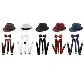 Rétro Vintage Années Folles Années 1920 Chapeau Panama Ensemble d'accessoires Gatsby le Magnifique Déguisement Homme Mascarade Événement / Fête Enterrement de