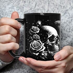 Skull Mug 13oz Goth Gifts For Women Skull Gifts For Women - Witch Gifts Skull Gifts For Men Unique Large Skull Coffee Mug - Goth Decor Goth Mug - Skull Cup Got