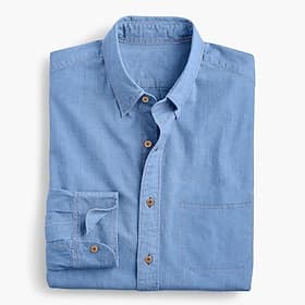 Men's Shirt Chambray Shirt Calico Shirt Button Up Shirt Casual Shirt Denim Blue Black Deep Blue Dark Blue Long Sleeve Plain Collar Daily Vacation Clothing Appa