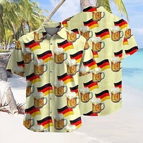 Herren Deutschland Bier Hawaiihemd Sommerhemd Aloha-Shirt Kurzarm Hawaiianisch Brautkleider schlicht Resort Outdoor Urlaub Strasse Sommer Frühling Umlegekragen