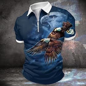 Voor heren Poloshirts met rits Golfshirt Korte mouw Poloshirt Overhemden met kraag Casual Grappig Streetwear Vakantiekleding Feestoutfits 3D-afdrukken Polo met